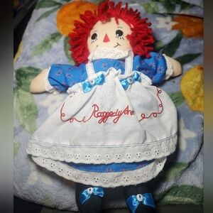 Raggedy Ann Doll with Blue Dress and Red Hair